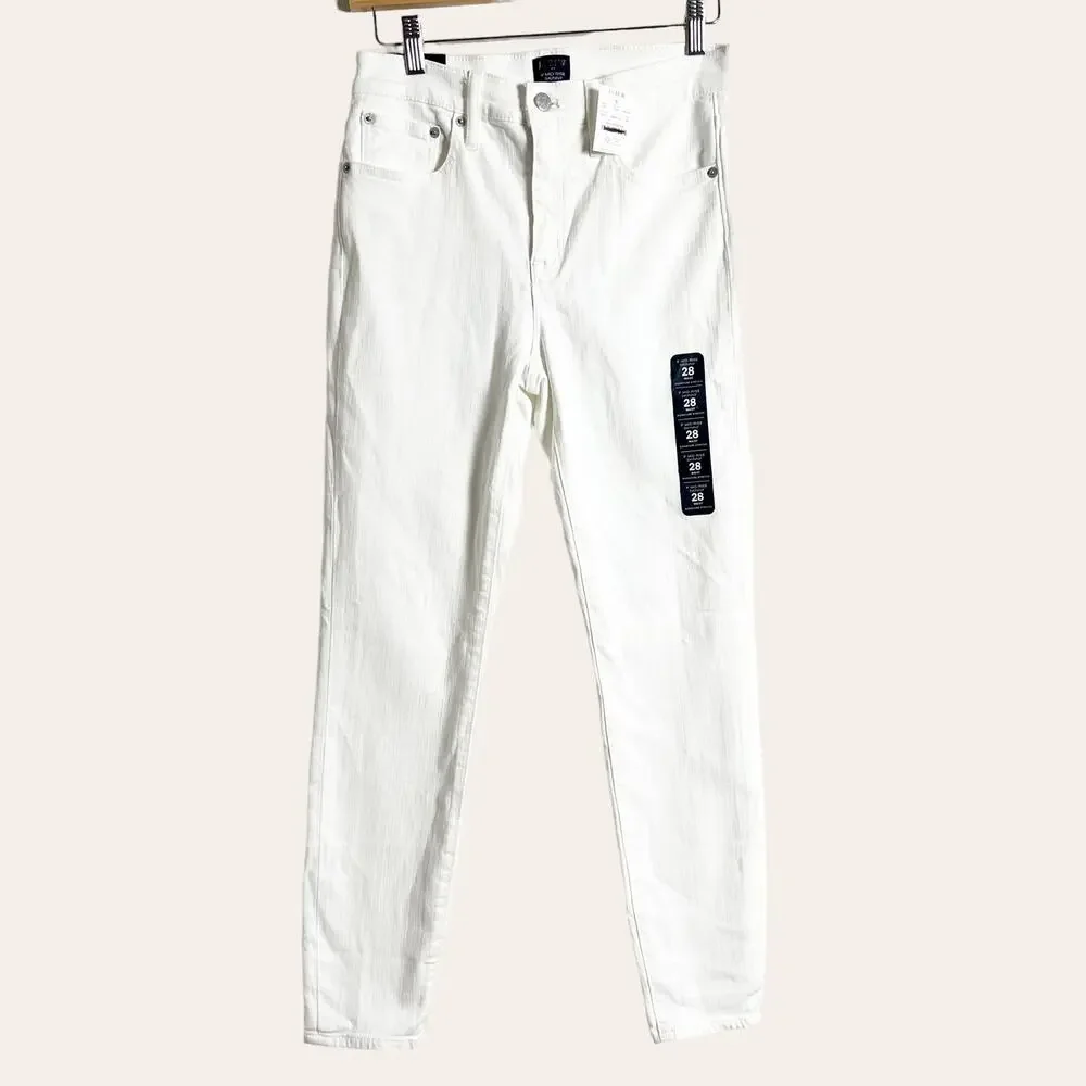 J.Crew 9” Mid-Rise White Skinny Jeans Size 28